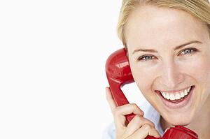 Woman talking on telephone
