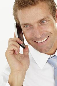Businessman talking on phone