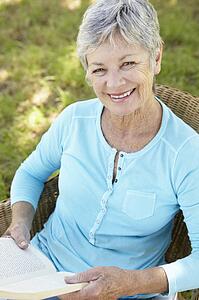 Senior woman reading a book