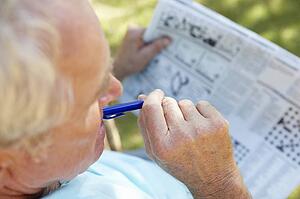 Senior man with newspaper