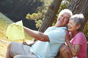 Senior couple fishing together