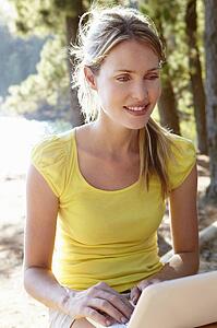 Young woman with laptop
