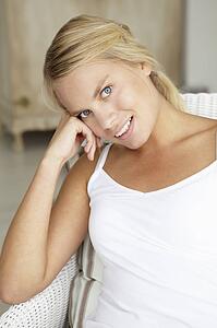 Portrait teenage girl at home