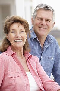 Portrait senior couple outdoors