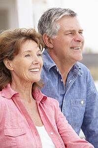 Portrait senior couple outdoors