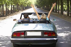 Couple in sports car