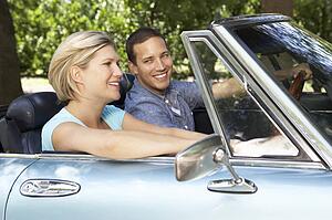 Couple in sports car
