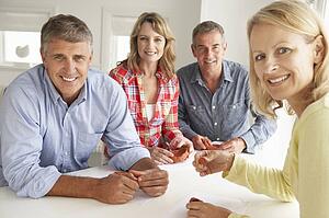Mid age couples clay modelling