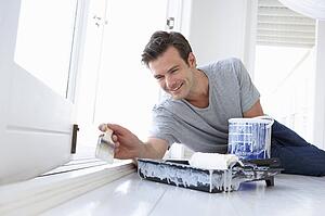 Man decorating house