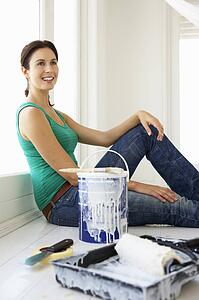 Woman decorating house