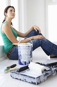 Woman decorating house