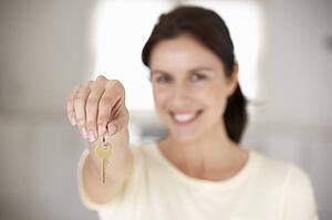 Woman moving into new home