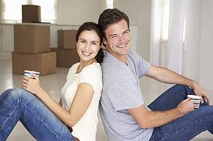 Couple in new home