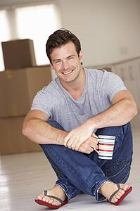 Man moving into new home