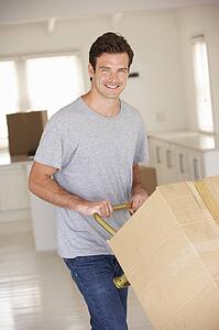 Man moving into new home