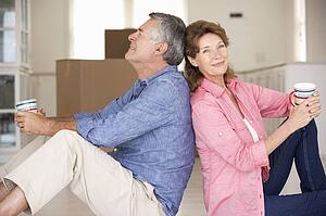 Senior couple in new home