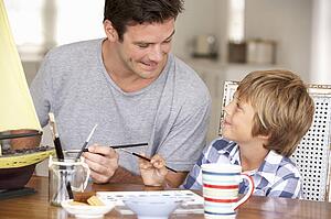 Father model making with son
