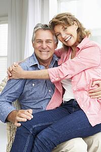 Senior couple relaxing at home