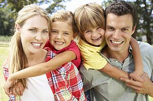 Portrait family outdoors