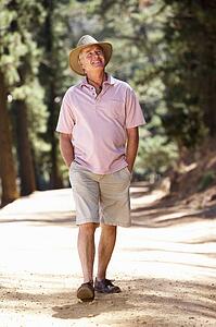 Senior man on country walk