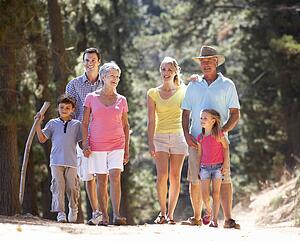 3 Generation family on country walk