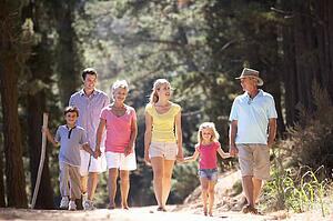 3 Generation family on country walk