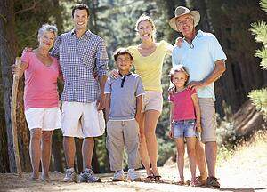 3 Generation family on country walk