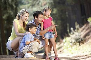 Family on country walk
