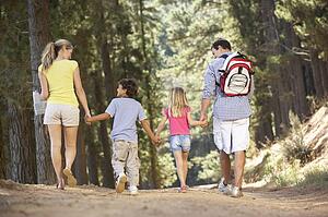 Family on country walk