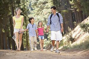 Family on country walk