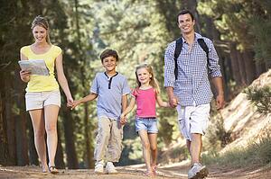 Family on country walk