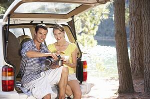 Young couple on country picnic
