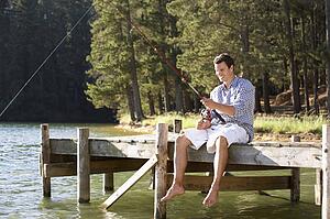 Young man fishing