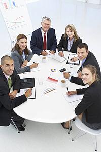 Mixed group in business meeting