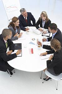Mixed group in business meeting