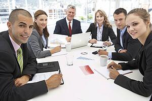 Mixed group in business meeting