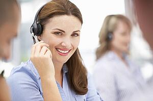 Businesswoman wearing headset