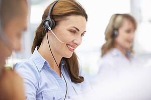 Businesswoman wearing headset
