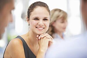Young businesswoman in meeting