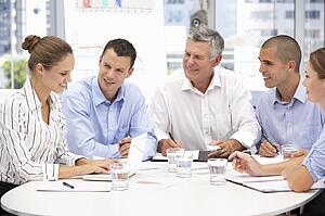 Colleagues in business meeting