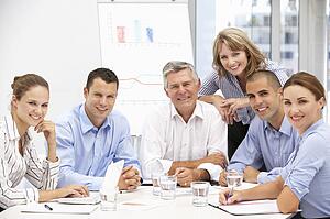 Colleagues in business meeting