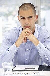 Serious young businessman