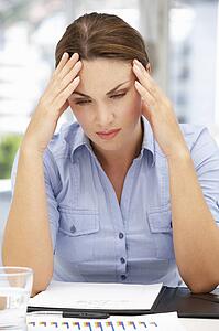 Worried businesswoman