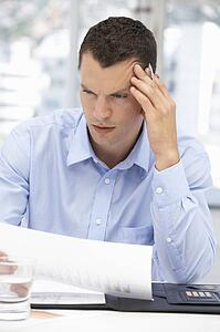 Thoughtful young businessman