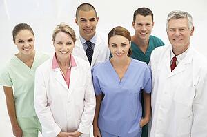 Mixed group of medical professionals