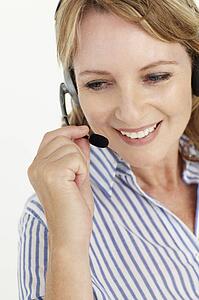 Businesswoman wearing headset