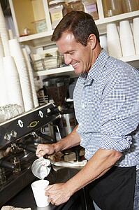 Man working in coffee shop