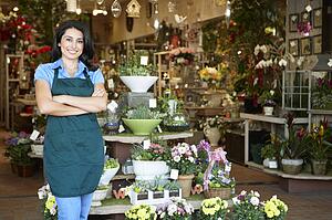 Woman working in florist