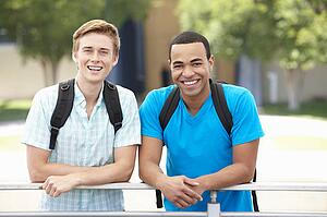 Portrait young men outdoors