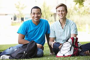 Portrait young men outdoors